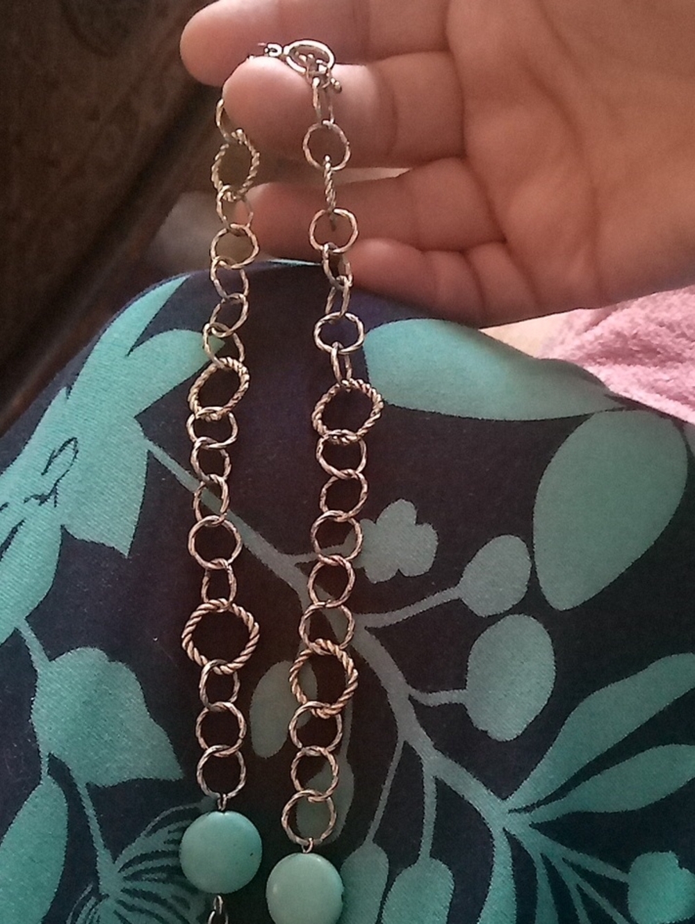 Turquoise And Sterling Silver Pendant Statement Necklace - Unbranded View 3